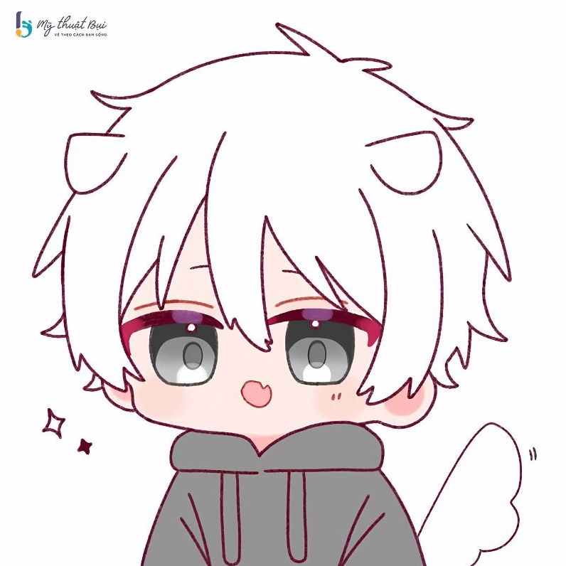 Hình chibi nam và nữ siêu cute dễ thương và cực dễ vẽ, đang tương tác vui vẻ