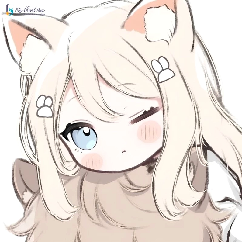 Hình vẽ chibi nữ cute với mũ nồi và khăn choàng, phong cách thời trang ngọt ngào