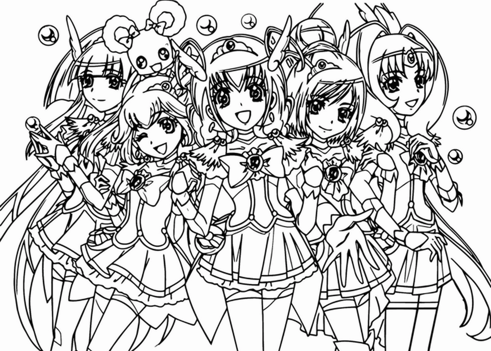 Tranh tô màu anime cho bé với hình ảnh dễ thương số 1