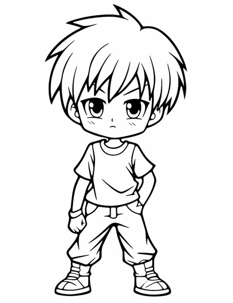Tranh tô màu anime phong cách Chibi đáng yêu số 8