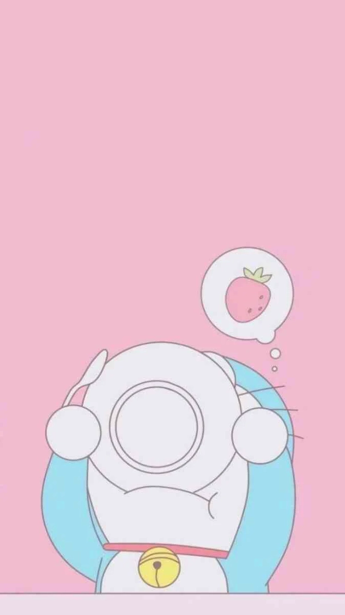 Ảnh nền mèo máy Doraemon phiên bản màu hồng ngọt ngào dễ thương