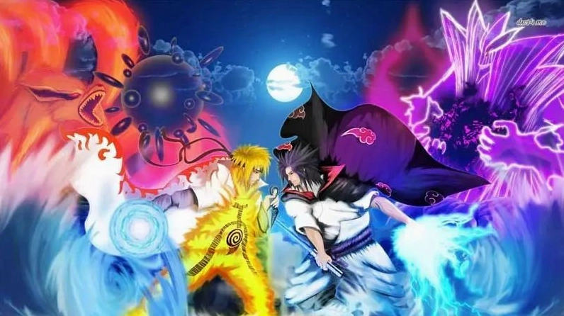 Ảnh nền Naruto đang thi triển nhẫn thuật Rasengan mạnh mẽ, một trong những kỹ năng biểu tượng của cậu.