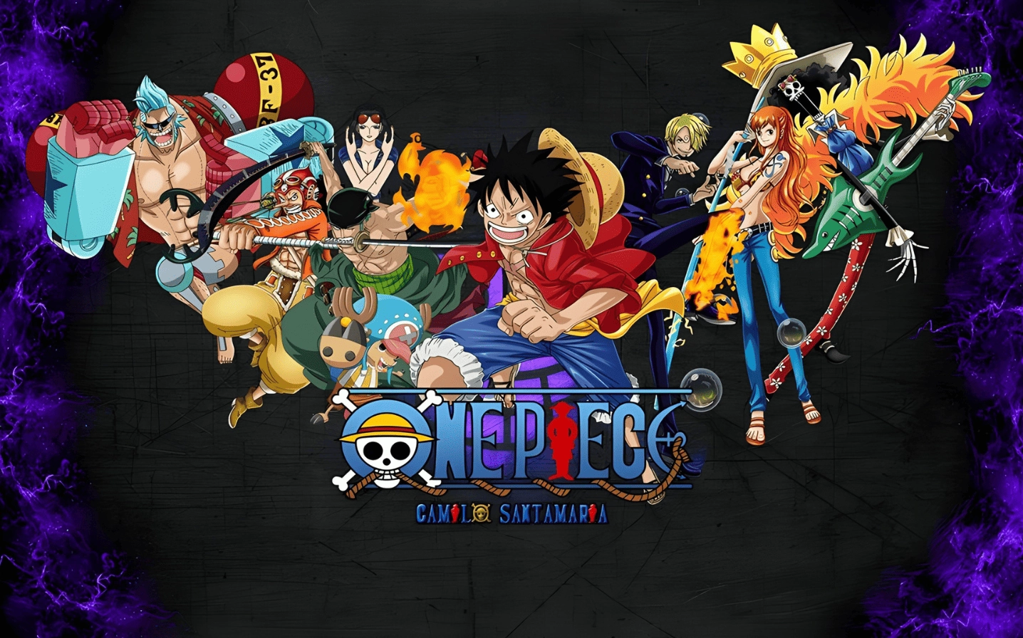 Hình nền máy tính One Piece huyền bí với hình ảnh con tàu Going Merry.