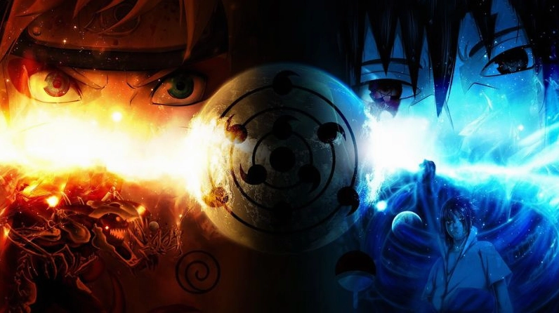 Hình nền Naruto và Cửu Vĩ Kurama kết hợp sức mạnh, tạo nên một hình ảnh đầy ấn tượng và quyền lực.