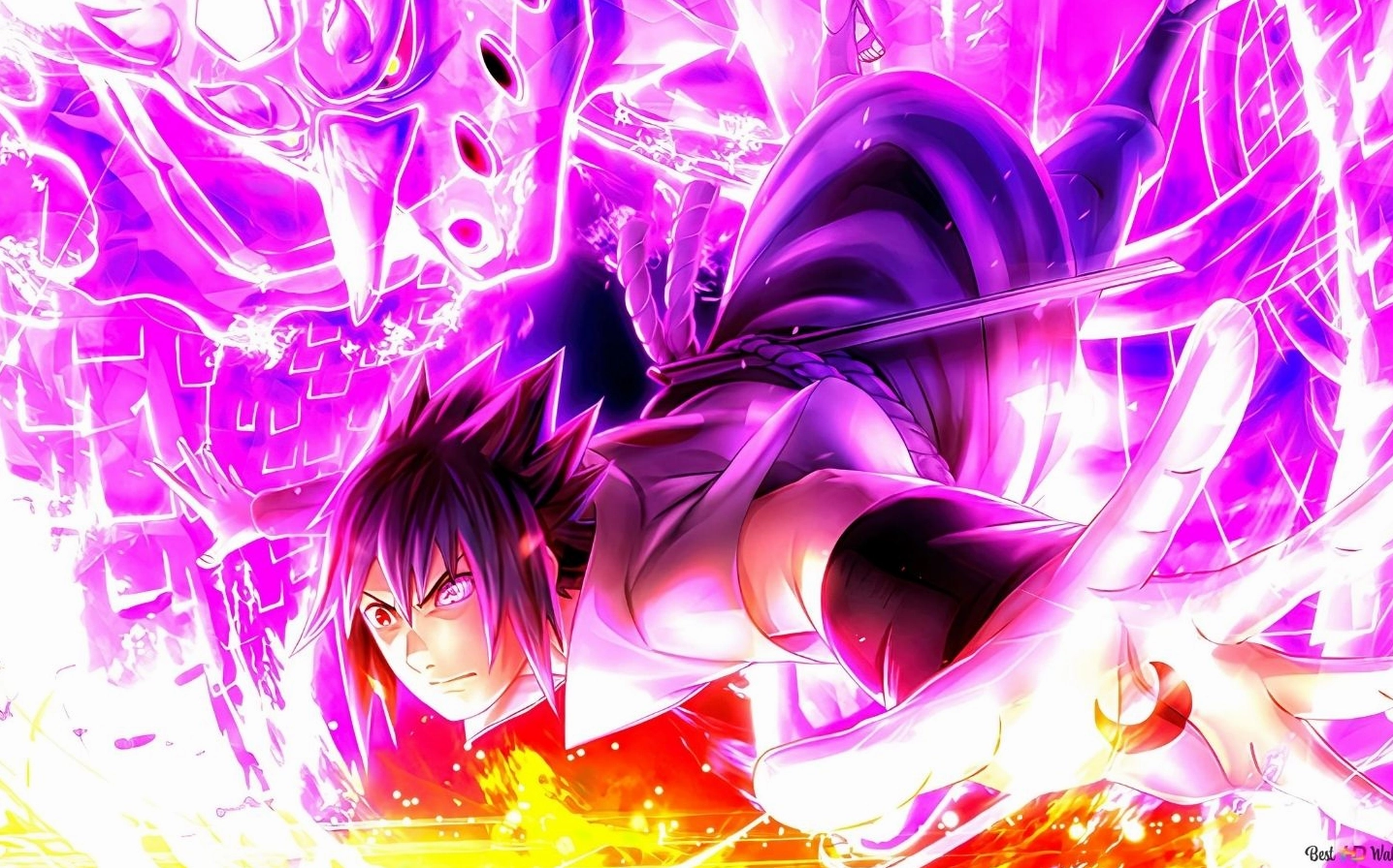 Hình nền Sasuke trong bộ anime Naruto với phiên bản sức mạnh tối thượng