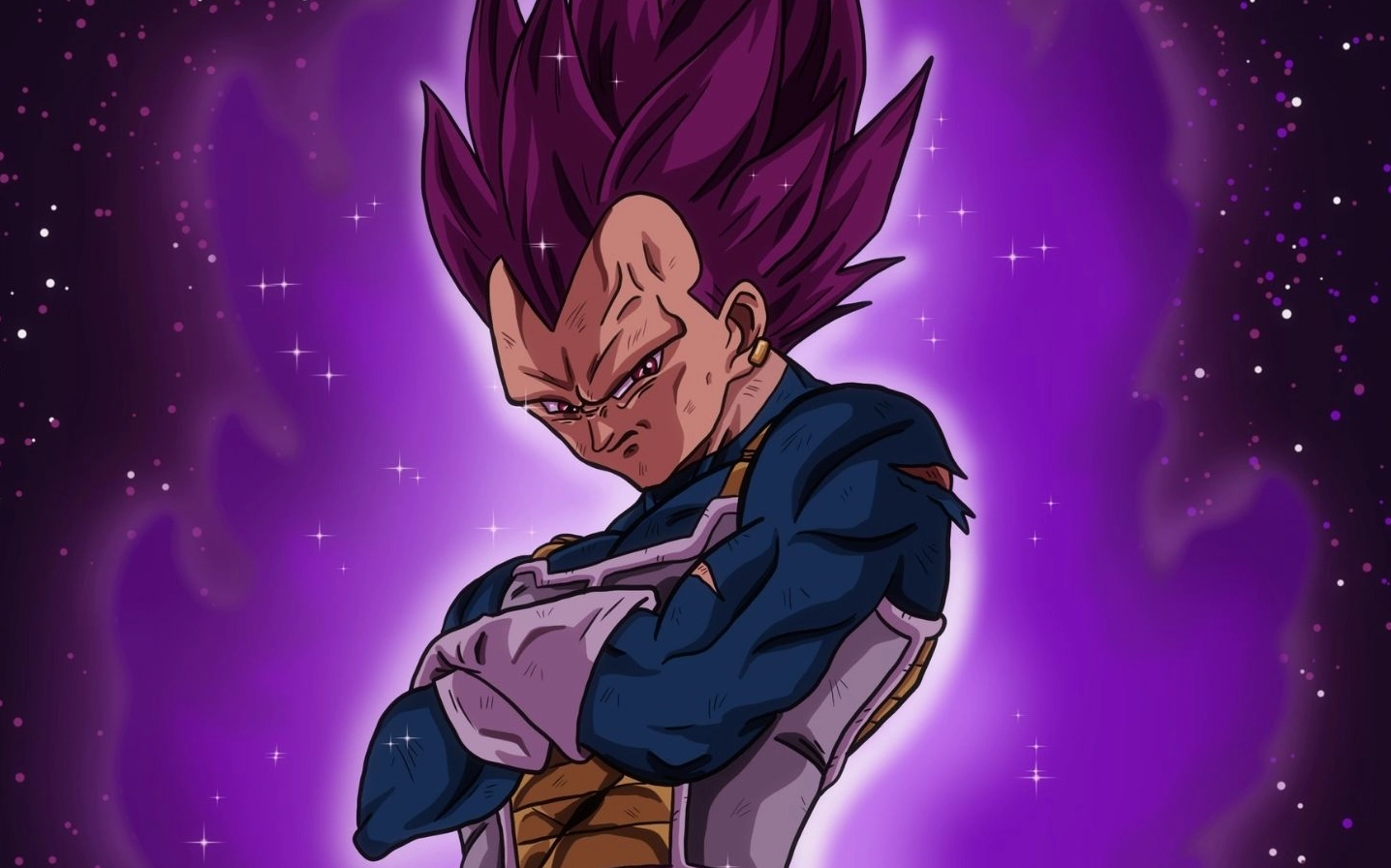 Nhân vật Vegeta trong Dragon Ball ở trạng thái sức mạnh cao nhất đầy lạnh lùng