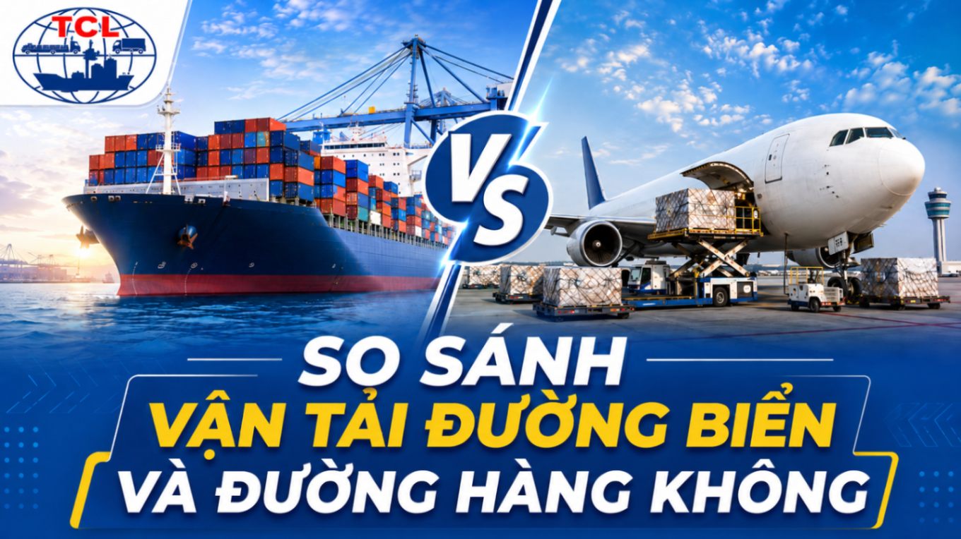 So sánh vận tải đường biển và hàng không chi tiết